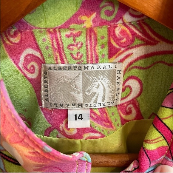 Alberto Makali vintage Multicolour Paisley Jacket size 14 - Picture 6 of 13